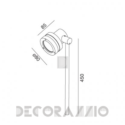Светильник уличный настенный/напольный накладной (Уличный фонарь) Wever & Ducre STIPO ON STICK 450 - 17431