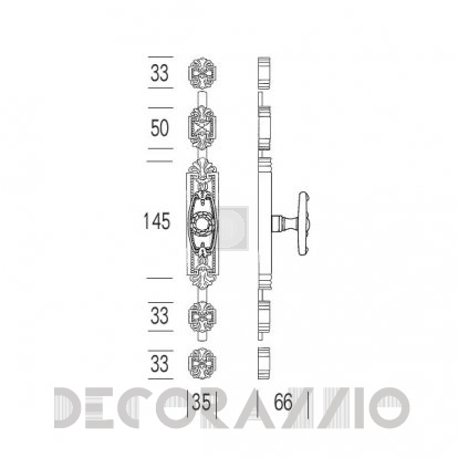 Ручки для распашных дверей поворотные Salice Paolo Orleans - 4297-4299/A