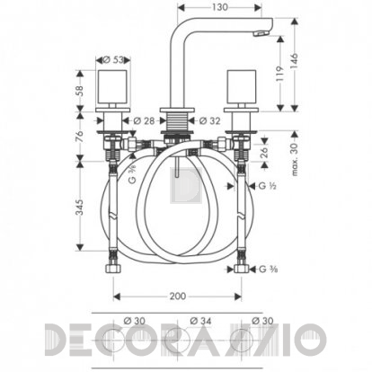 Смеситель для раковины Hansgrohe Metropol - 14063000