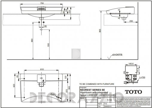 Накладная раковина Toto NEOREST Series/SE - LW991DF