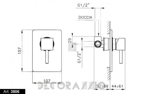 Смеситель для душа Nicolazzi Antelao - 3806CR