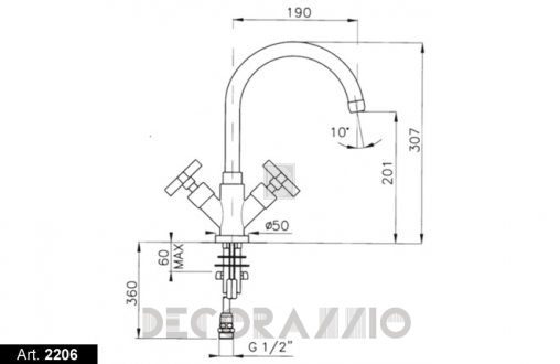 Смеситель для кухни Nicolazzi Modern - 2206CR27