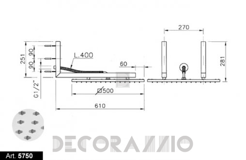 Лейка душевая Nicolazzi Minimal Shower - 5750CR