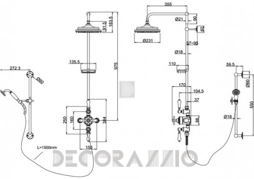 Душевая система Burlington Bathrooms Burlington - H17-CLGOL