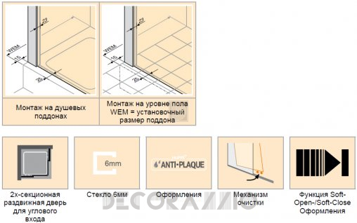 Душевая перегородка Huppe Aura - 401301