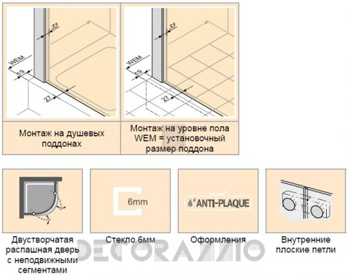 Душевая перегородка Huppe Refresh - 9P1201