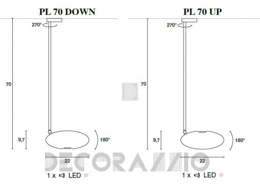 Светильник  потолочный  (Светильник) Light4 Peanut - peanut PL 70 DOWN