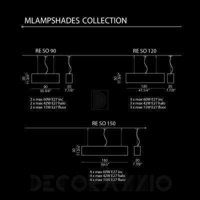 Светильник  потолочный подвесной (Люстра) Light4 Ampshades - ampshades RE SO 120