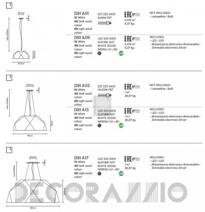 Fabbian Crio Светильник потолочный подвесной (Люстра) - D81 A03 01