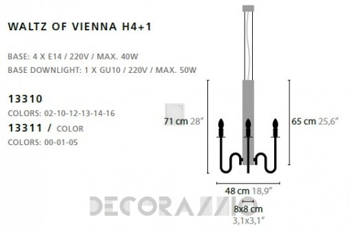 Светильник  потолочный подвесной (Люстра) Ilfari Waltz Of Vienna - 13310