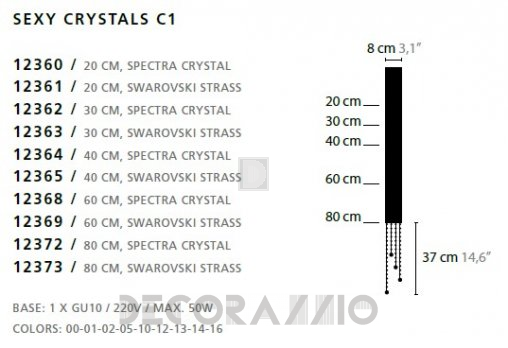 Светильник  потолочный накладной (Светильник потолочный) Ilfari Sexy Crystals - 12360