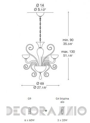 Светильник  потолочный подвесной (Люстра) Leucos Bolero - 0000683