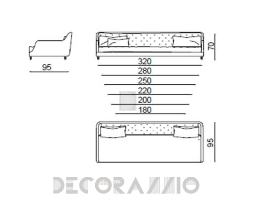 Диван Nube chloe - chloe divano 280