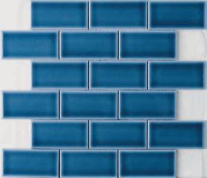 Настенная плитка Petracer's Queen Blu Cobalto, 5x10 cm blue liscio preposato su rete 029