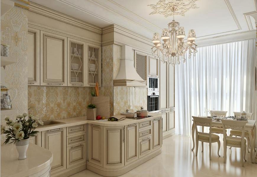 Дизайн интерьера кухни в классическом стиле. г. Киев