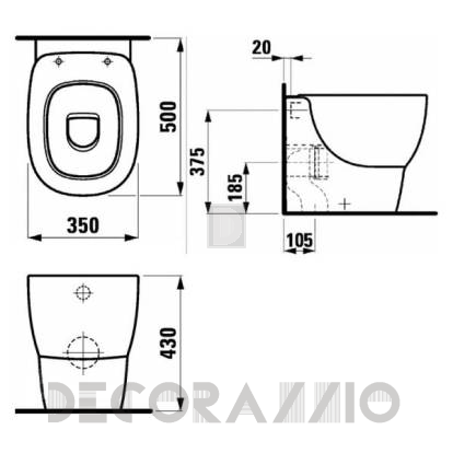 Унитаз Laufen MIMO - 8.2155.1.000.000.1