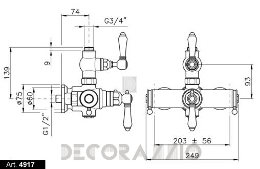 Смеситель для душа Nicolazzi Classic - 4917GO09
