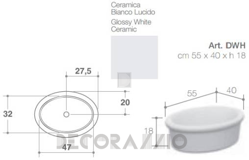 Накладная раковина Falper Coco - DWH