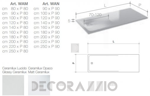 Душевой поддон Falper Shower Trays - WAM_80_80