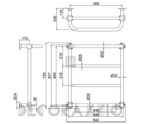 Полотенцесушитель Burlington Bathrooms Burlington - R3CHR