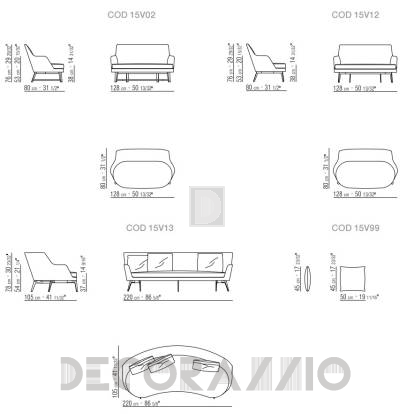 Диван Flexform Guscio - 15V13