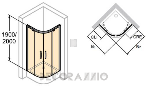 Душевая перегородка Huppe Aura - 402401