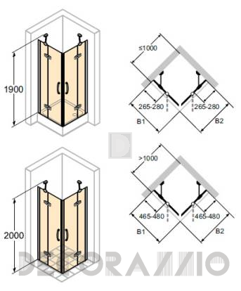 Душевая перегородка Huppe Aura - 400501