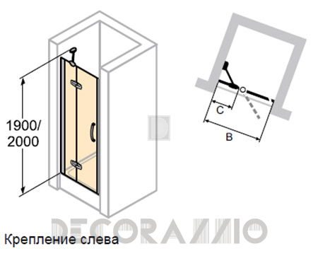 Душевая перегородка Huppe Aura - 400101