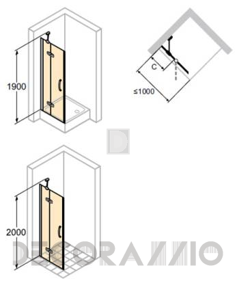 Душевая перегородка Huppe Aura - 400304