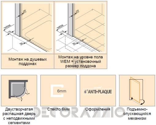 Душевая перегородка Huppe Aura - 400801