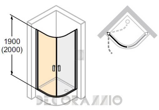 Душевая перегородка Huppe Design - 8E1601
