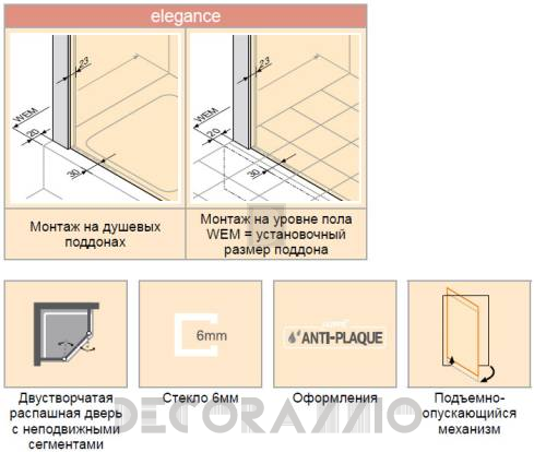 Душевая перегородка Huppe Design - 8E1801