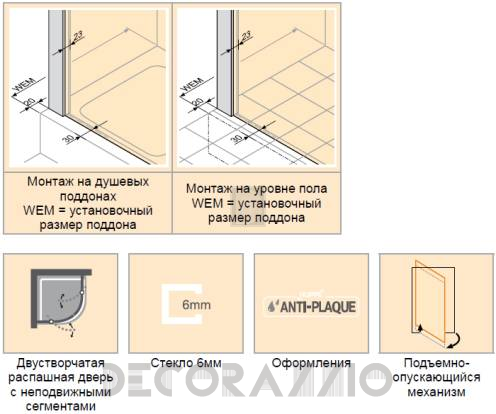 Душевая перегородка Huppe Victorian - DV1201