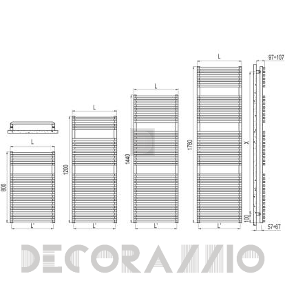 Полотенцесушитель Irsap Net - 1200 NTM050 01