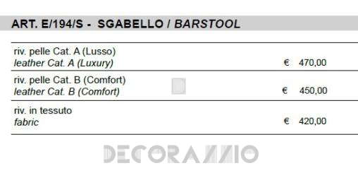 Барный стул Sigerico ART. E/194/S BARSTOOL